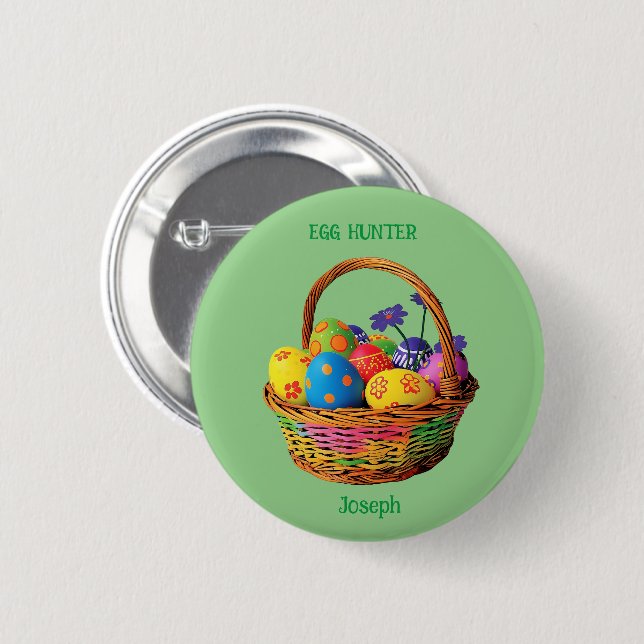 Fancy Easter Egg Hunt Adventure 6 Cm Round Badge (Front & Back)