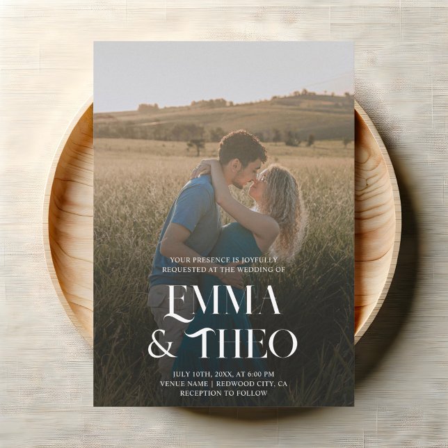 Fancy Elegant Photo Wedding Invitation (Creator Uploaded)