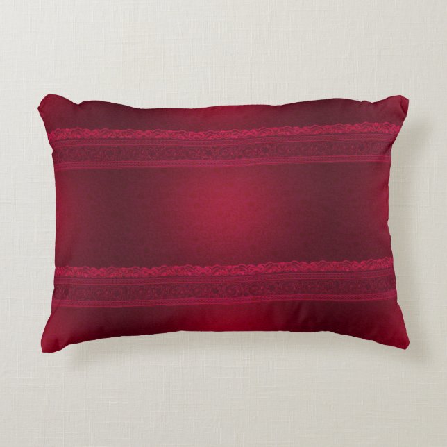 Fancy & Elegant Red Background Stylish Decorative Cushion (Front)