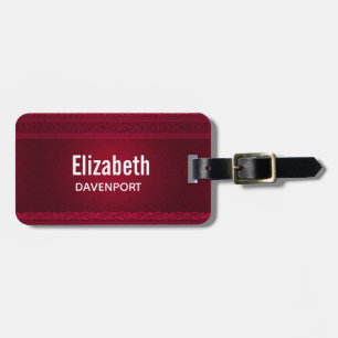Fancy & Elegant Red Background Stylish Luggage Tag