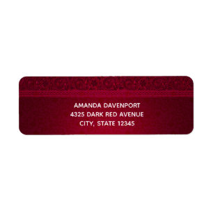 Fancy & Elegant Red Background Stylish Return Address Label