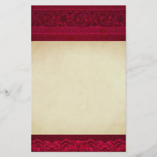 Fancy & Elegant Red Background Stylish Stationery