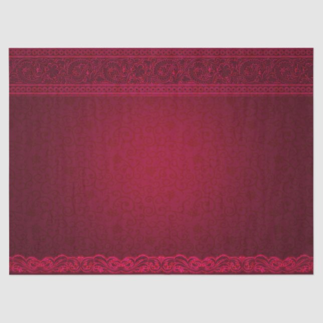 Fancy & Elegant Red Background Stylish Tissue Paper (Front)