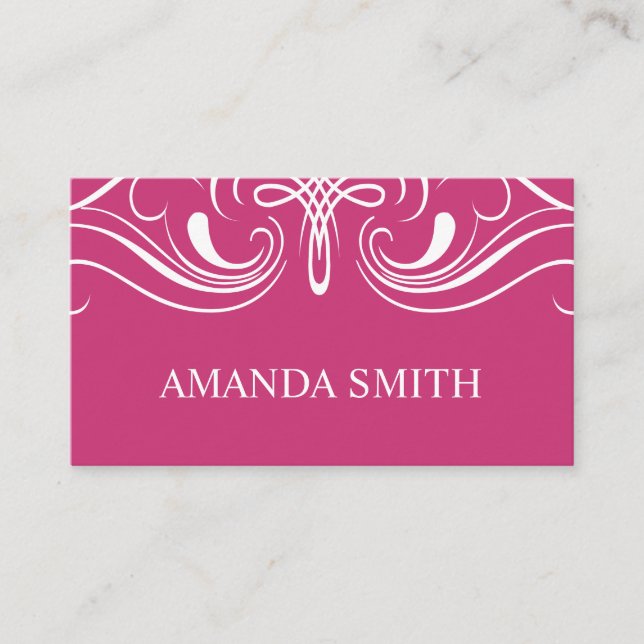 Fancy Elements Simple Fuchsia Business Card (Front)