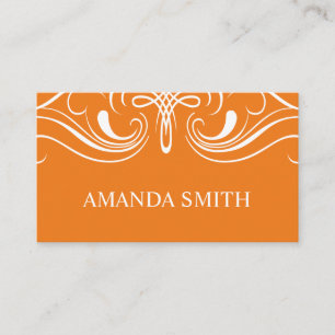 Fancy Elements Simple Orange Business Card