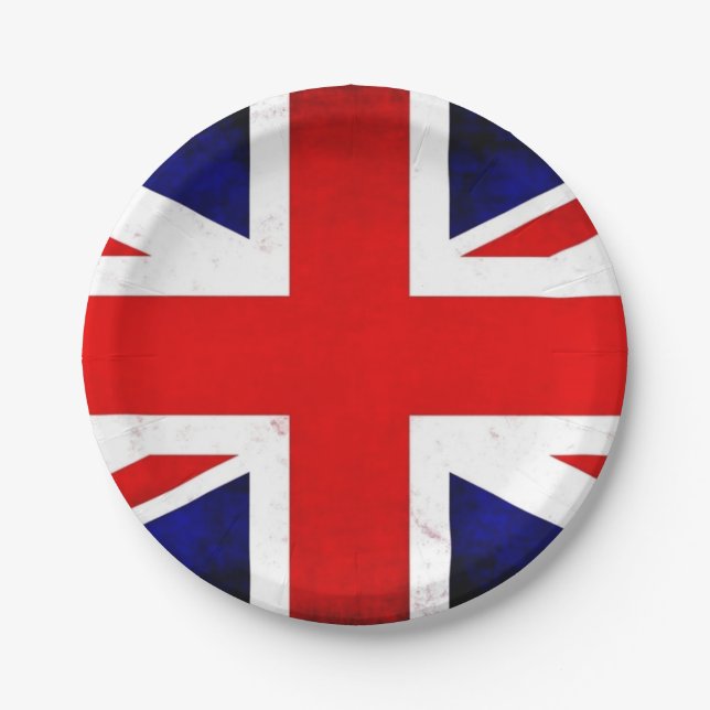 Fancy England British Flag Party Paper Plate (Front)