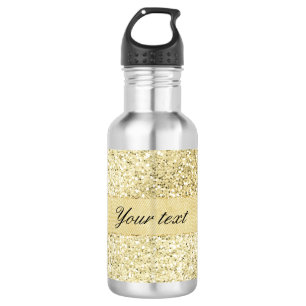 Fancy Faux Gold Glitter Personalised 532 Ml Water Bottle