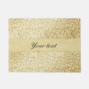 Fancy Faux Gold Glitter Personalised Doormat