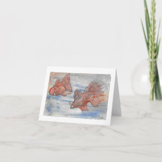 Fancy fishes - Small folded greeting Card