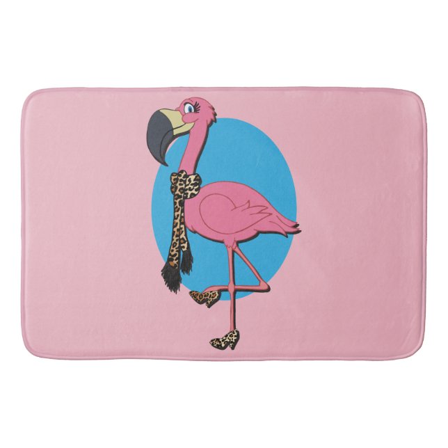 Fancy Flamingo  Bath Mat (Front)