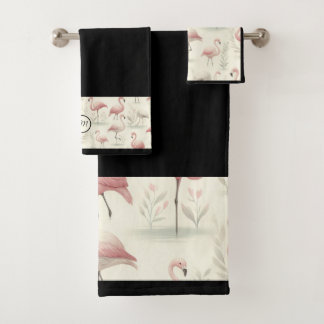 Fancy Flamingo (customisable) Bath Towel Set