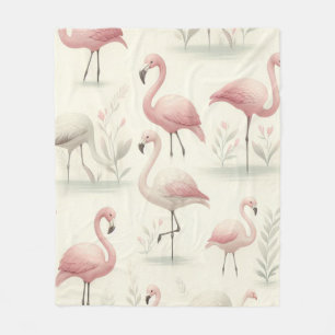 Fancy Flamingo Fleece Blanket