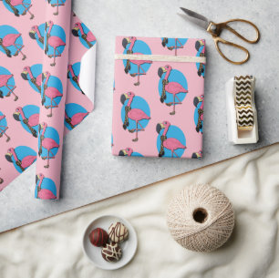 Fancy Flamingo Glossy Wrapping Paper, 30" x 6' Paper