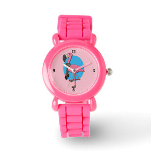 Fancy Flamingo Pink Glitter Watch
