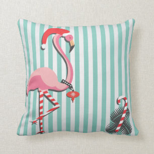 Fancy Flamingo Ready for Christmas Cushion
