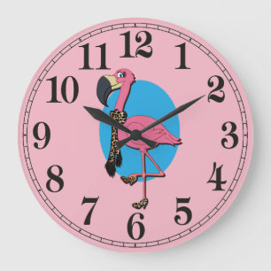 Fancy Flamingo Round (Large) Wall Clock
