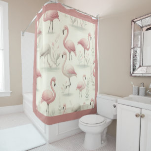 Fancy Flamingo Shower Curtain