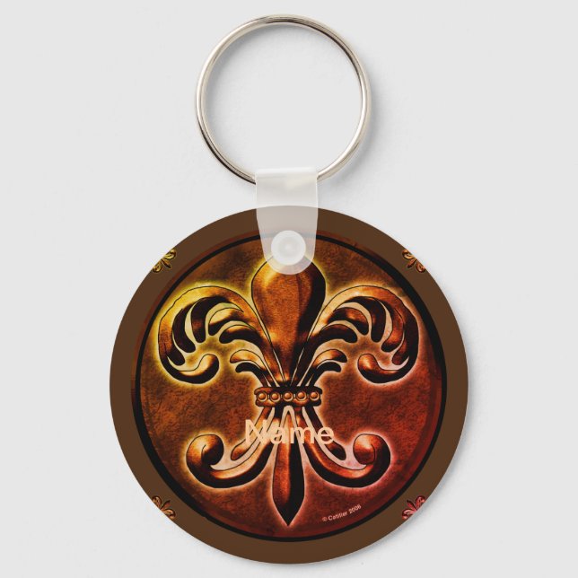 Fancy Fleur De Lis  keychain (Front)
