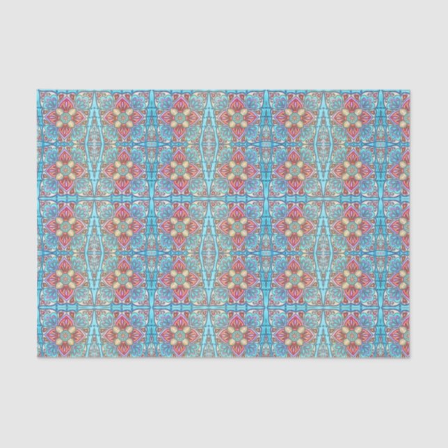 Fancy Floral Abstract Design Art Tissue Paper (Front)