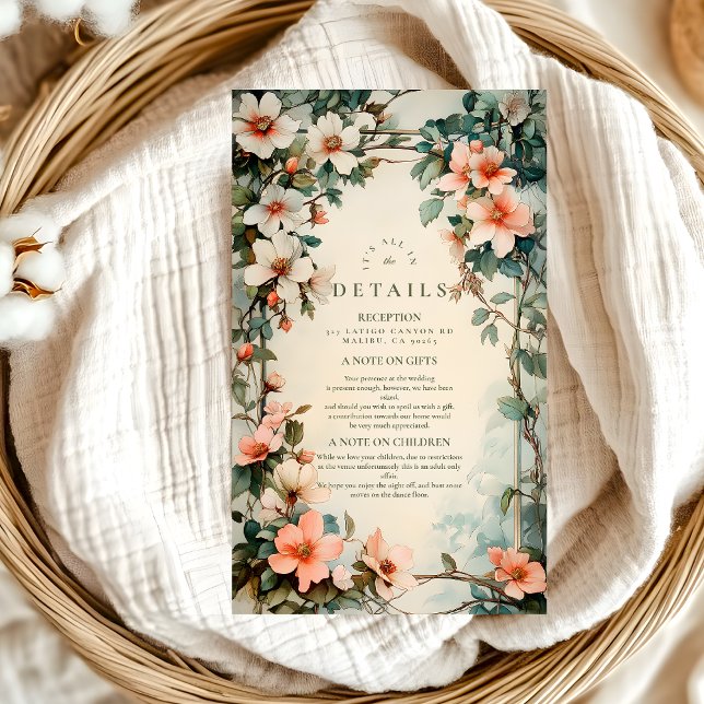 Fancy Floral Art Nouveau Wedding Enclosure Card (Creator Uploaded)