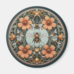 Fancy Floral Bee-utiful Bee Magnet
