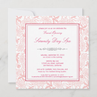 Fancy Floral Grand Opening Invitation (pink)