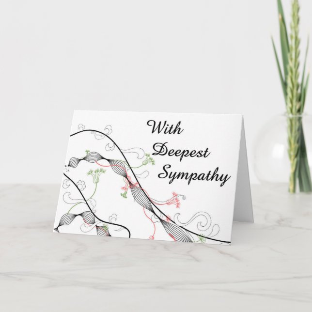 Fancy Floral Large Font Sympathy Card (Front)