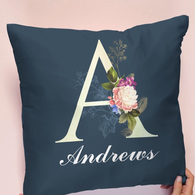 Fancy Floral Monogram A II Cushion (Creator Uploaded)