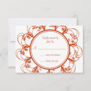 Fancy Floral RSVP (orange) Card