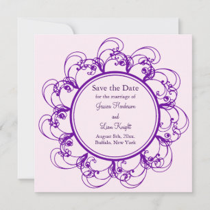 Fancy Floral Save the Date (purple)