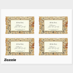 Fancy Floral Signature Author BookPlate Template Rectangular Sticker
