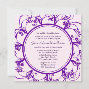 Fancy Floral Wedding Invitation (purple)