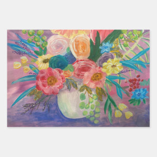 Fancy Floral wrapping paper sheets