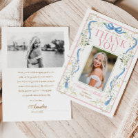 Fancy Florals Graduation Thank You Card