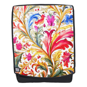 Fancy Florentine Design Watercolor Leaves Backpack
