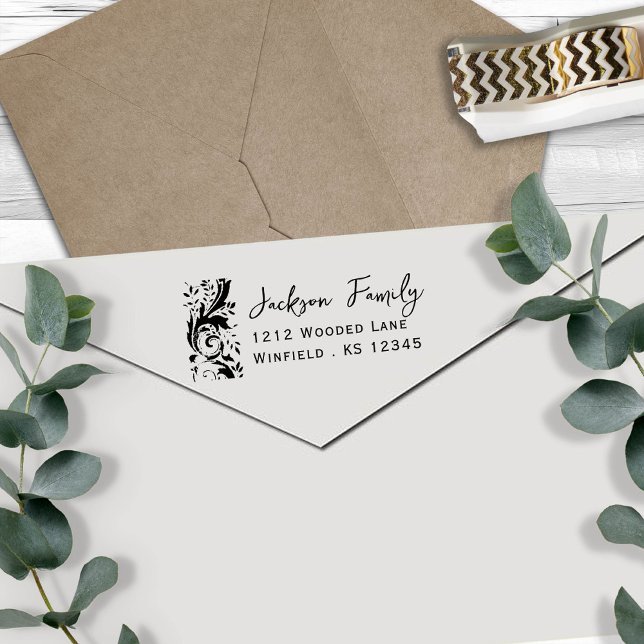 Fancy Flourish Family Return Address  Self-inking Stamp (Creator Uploaded)