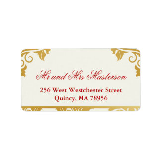 Fancy Flourishes Golden Indian Wedding Labes Label