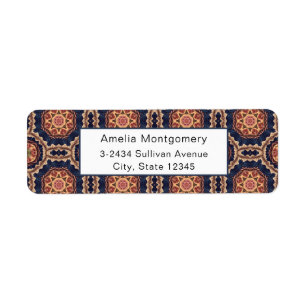 Fancy Flower and Star Shapes Pattern - Address Return Address Label