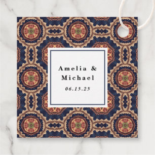 Fancy Flower and Star Shapes Pattern - Wedding Favour Tags