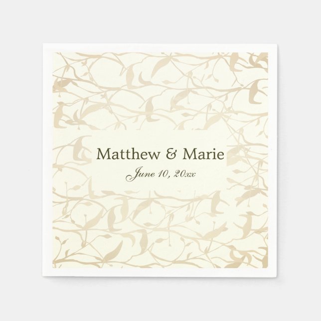Fancy Foliage Wedding Napkin (Front)