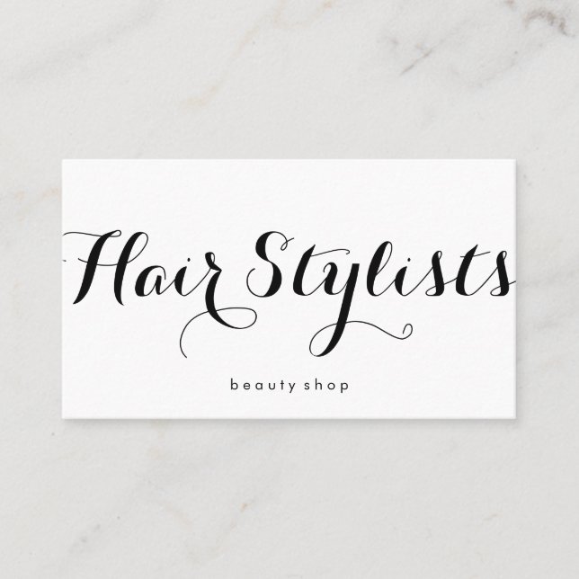 Fancy Font Minimalist Business Card (Front)