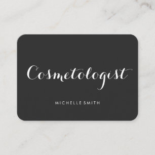 Fancy Font Minimalist Dark Grey Business Card