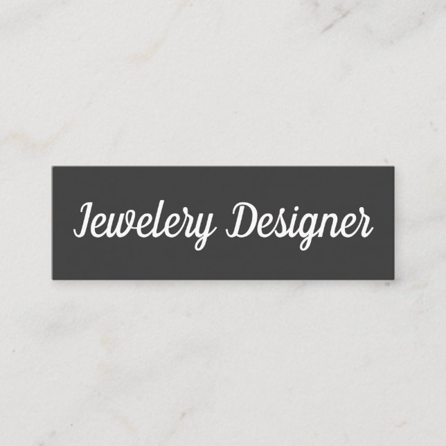 Fancy Font Minimalist / Grey Mini Business Card (Front)