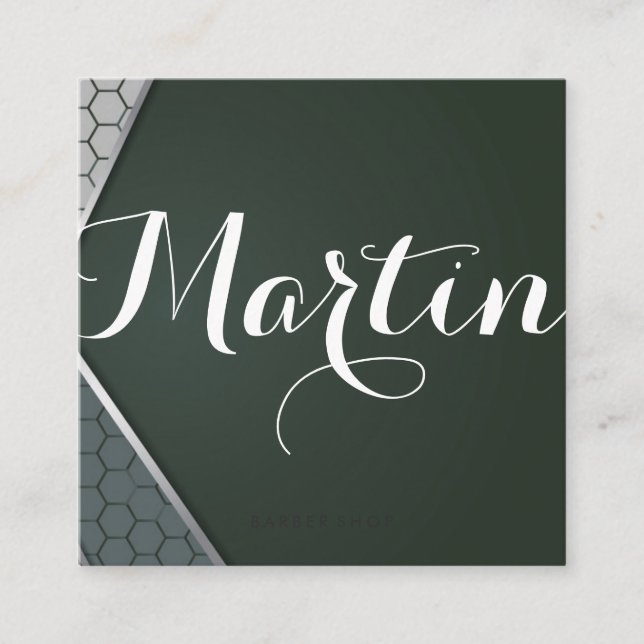 Fancy Font Monogram | Geometric Square Business Card (Front)