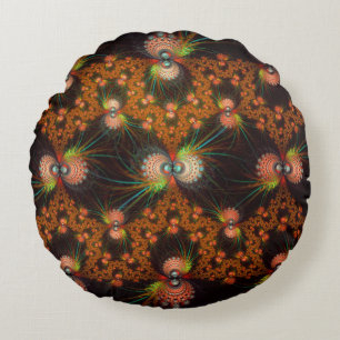 Fancy fractal pattern round cushion