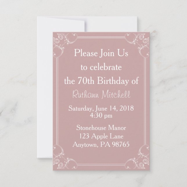 Fancy Frame Birthday Invitation (Front)