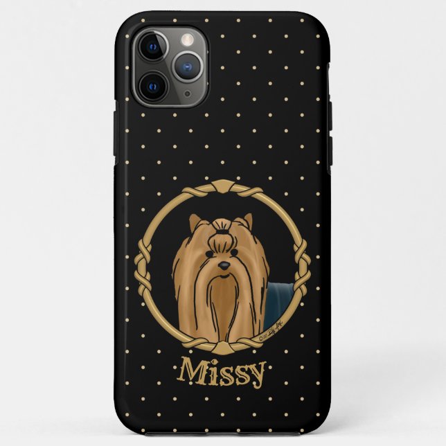 Fancy Frame Yorkshire Terrier Yorkie Portrait Cute Case-Mate iPhone Case (Back)