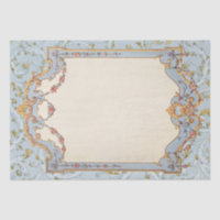 Fancy French Vintage Frame Blue Gold Scroll Rose