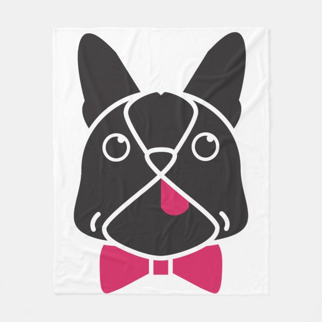 Fancy Frenchie Fleece Blanket (Front)