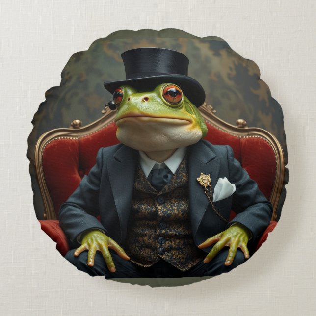Fancy Frog Round Cushion (Front)